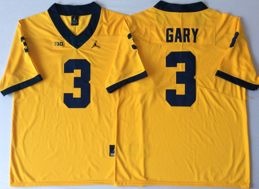 NCAA Men Michigan Wolverines YELLOW 3 GARY